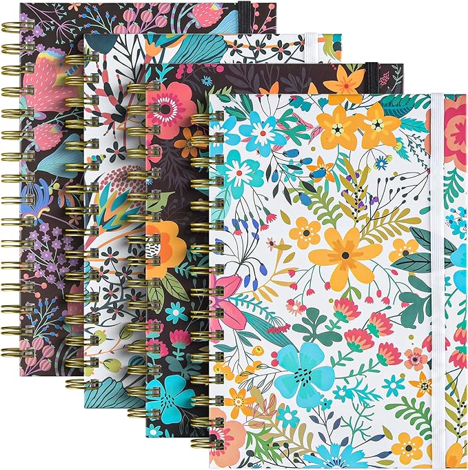 Spiral Notebook, B5 Lined Journal for women, Hardcover Spiral Journal with 2 Pockets, College Ruled Large Notebooks 7.48" x 10", 160 Pages Notebook for Office, School Supplies, Gifts