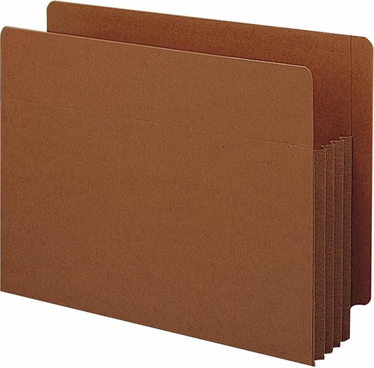 Smead End Tab TUFF® File Pocket, Reinforced Straight-Cut Tab, 3-1/2" Expansion, Tyvek® Gusset, Extra Wide Letter Size, Redrope, 10 per Box (73780)