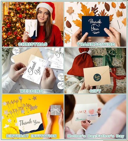 24 PCS Thank You Cards With Envelopes, 6x4 Inch Thank You Cards with Seal Stickers,Minimalistic Design, Suitable for Business, Baby Shower, Wedding, Small Business, Bridal Shower, etc