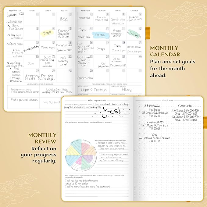 Legend Planner – Weekly & Monthly Life Planner to Hit Your Goals & Live Happier. Organizer Notebook & Productivity Journal. A5 (Yellow)