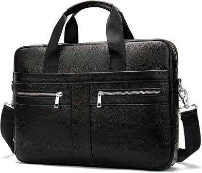 Leather Briefcase for Men, 15.6-16.1 inch Laptop Bag, Vintage Handmade Messenger Bag