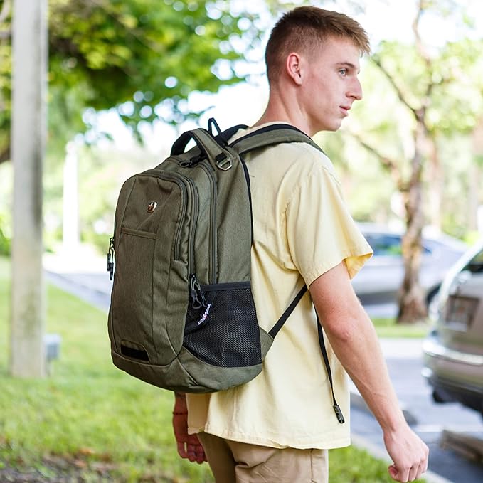 SwissGear Cecil 5505 Laptop Backpack, Olive, 18-Inch