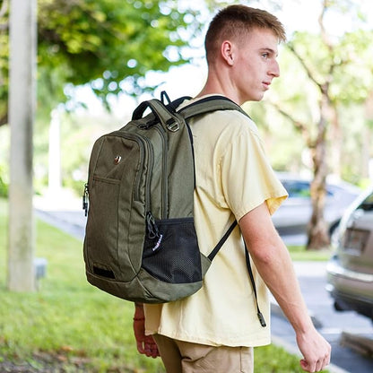 SwissGear Cecil 5505 Laptop Backpack, Olive, 18-Inch