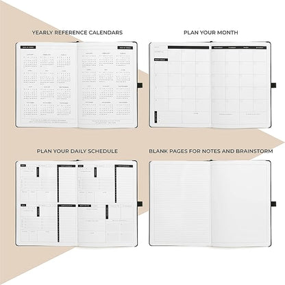 Smart Daily Planner - Achieve Goals & Increase Productivity, Time Management & Happiness - Weekly Monthly Day Planner with Gratitude Journal, Hardcover, Undated Business Planner