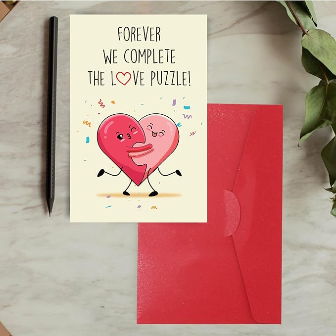 Cheerin Romantic Anniversary Cards for Him and Her - Cute Anniversary Card for Girlfriend and Boyfriend - Funny Birthday Card for Husband and Wife