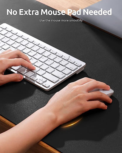 YSAGi Leather Desk Pad Protector, Office Desk Mat, Large Mouse Pad, Non-Slip PU Leather Desk Blotter, Laptop Desk Pad, Waterproof Desk Writing Pad for Office and Home (Black, 23.6" x 13.8")