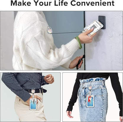 Cute ID Badge Holder with Lanyard Retractable Badge Reel Clip Funny Lanyards for ID Badges Name Tags Keychain for Office Teacher Doctor Student Women Men Nurse Accessories for Work