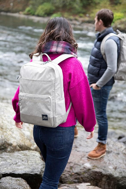 Skyway Luggage Rainier Simple Backpack, Eco-Friendly Made of 100% rPET Travel Laptop Bag for Women & Men, Flight Approved Carry On Bag, 16L, Tahoe Blue