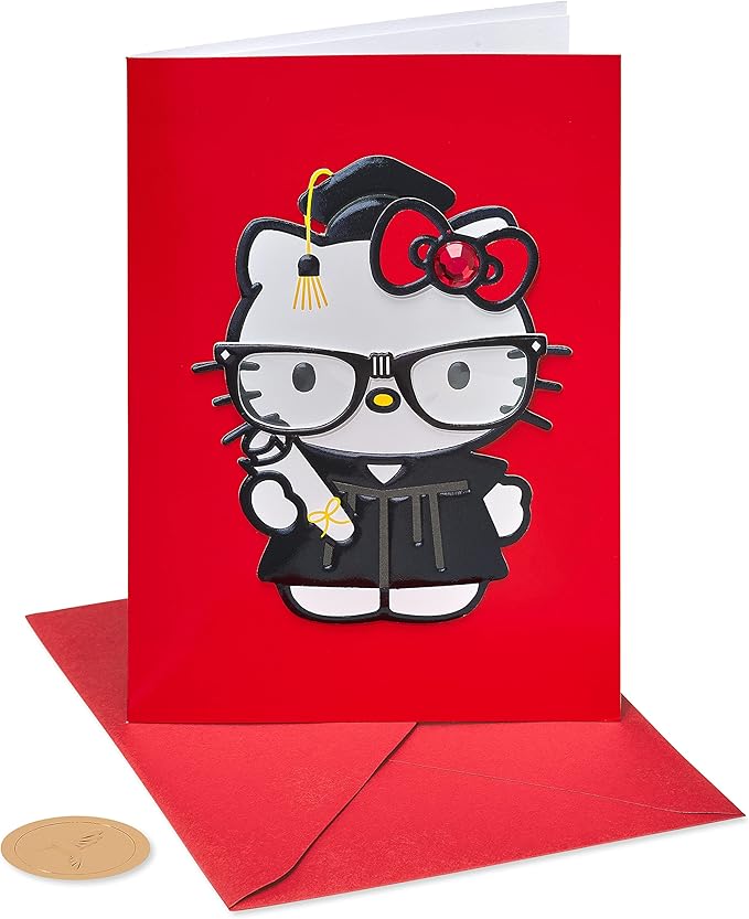 Papyrus Hello Kitty Graduation Card (Happy Happy Graduation)