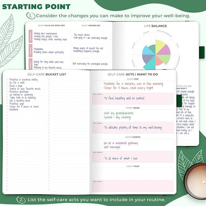 Clever Fox Self-Care Journal – Wellness & Daily Reflection Notebook – Mental Health & Personal Development Journal – Self-Care, Meditation & Mood Journal for Women & Men – Large (Forest Green)