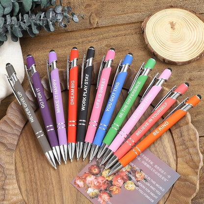 12 Pcs Ballpoint Pens,Fine Point Smooth Writing Pens,Kawaii Pens For Writing Journaling Taking Notes School Office Home. (12Pcs)