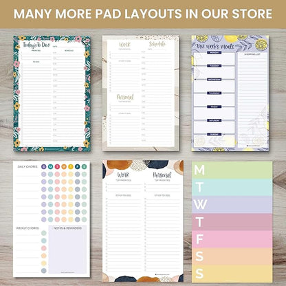 bloom daily planners Undated Weekly Tear-Off To Do List Planning Pad with Magnets - Hanging Notepad Organizer for Fridge - 6” x 9” - Floral Dots