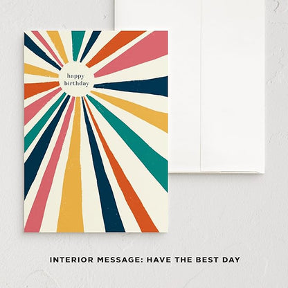 Minted Birthday Greeting Cards Pack, Birthday Cards Variety Pack, Stylish & Curated Foldable Happy Birthday Cards with Envelopes, Blank & Messages Inside, Designed by Independent Artists, Set of 5