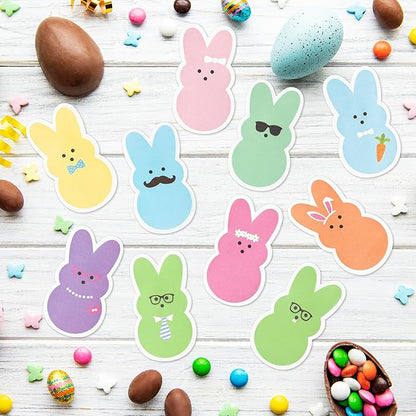 ANGOLIO Easter Bunny Sticky Notes - 30 Pack Easter Candy Bunny Sticky Notes Total 600 Sheets Colorful Bunny Carrot Rabbit Ears Sticky Memo Pads for Sunday School Kids Class Party Favors Goodies Bag