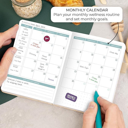 Clever Fox Food Journal Pocket - Daily Food Diary, Meal Planner to Track Calories & Nutrients, Weight Loss Tracker Notebook, 4x5.5” (Pearl)