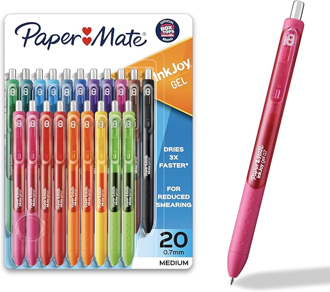 Paper Mate InkJoy Pens, Gel Pens, Medium Point (0.7mm), Assorted, 20 Count