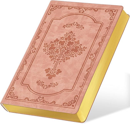 CAGIE Vintage Leather Journal for Women Soft Cover Notebook with 256 Lined Pages 100 GSM Thick Paper A5 College Ruled Journals Notebooks for Writing, 5.7 x 8.3 in, Light Pink