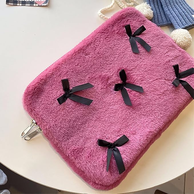 9-11 Inch Tablet Sleeve Case for iPad Pro 11 Air 4 10.2 Tab Protective Bag Cute Bowknot Quilted Puffy Laptop Pouch Carrying Case