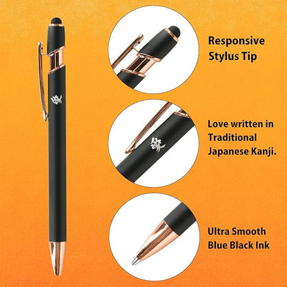 Plus Stationery Kit Pink (Scissors, stapler, tape, liquid glue, cutter, ruler, tape measure, pin for SIM card replacement) TD-001 30-211 With Original Stylus Ballpoint Touch Pen