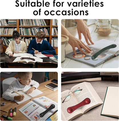 KINIVA Leather Weighted Bookmarks Book Weight Page Holder for Reading,Book Open Holder for Kids Adult,Gifts for Reader (Red)