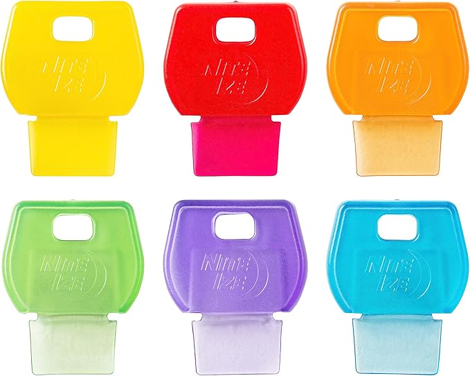 Nite Ize IdentiKey Covers, Color Coded ID Key Labels, Key Identifier Caps, Assorted 6 Pack