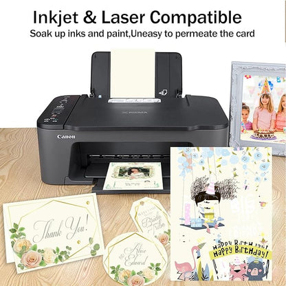 24 Sheets Cream Cardstock 8.5 x 11 Off White Paper, Goefun Ivory Card Stock Printer Paper for Cards Making, Office Printing, Certificate