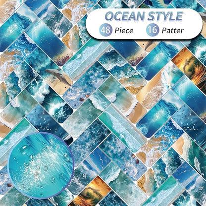 48 Pieces Magnetic Bookmarks Magnet Page Markers - Book Marks for Reading Women & Men with Storage Boxes - Cute Magnet Bookmark Clips for Reading Pleasure（Ocean）