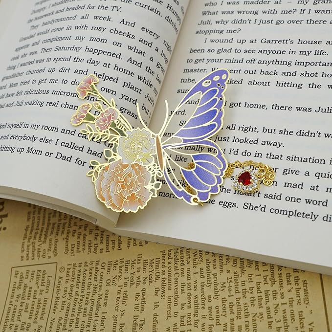 Butterfly Bookmarks for Women,Cute Funny Metal Bookmark,Unique Gifts Book Markers for Women Book Lovers,Teacher Appreciation Gifts,Valentine Mother's Day Christmas New Year Birthday Gift