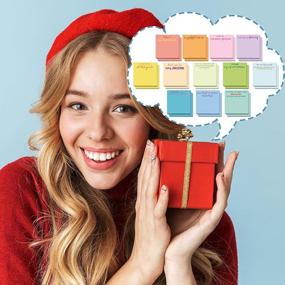 Yinder 24 Pcs Employee Appreciation Sticky Notes Thank You Gifts Bulk Note Pads with Sayings Teacher Gift Mini Pocket Inspirational Notepads for Coworker Office Supply 3 x 3''(Colorful,Thanks)