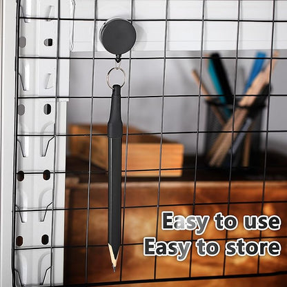 14 Pcs Carpenter Pencils, 7 Inches Flat Octagonal Hard Black Woodworking Construction Pencils Heavy Duty with Pencil Sharpener and Retractable Pencil Holder for Contractor Carpentry (Black)