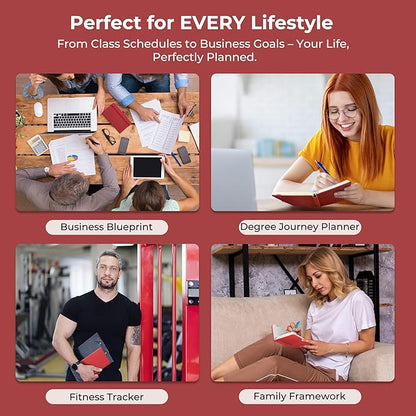 Weekly Monthly 2026 Planner (Jan.26-Dec.26),6.5"x3.75",12 Months Agenda Plan with Month Tabs & Pocket,Expenses/Note Pages, Appointment Book Calendar with Hardcover Vegan Leather Cover,Red