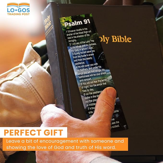 Psalm 91 - The Lord is My Refuge | Pack of 50 | Bookmarks About Protection for First Responders, Policemen, Firefighters, EMS Paramedics, Military, National Guard