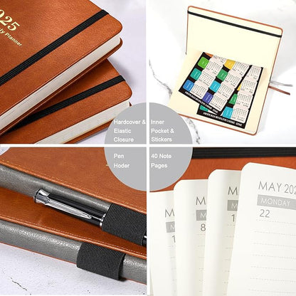 2025 Planner - Planner 2025 Weekly and Monthly with Stickers, JAN. 2025 - DEC. 2025, 5.75" X 8.25", 2025 Calendar Planner Premium Paper, Pen Holder, Inner Pocket and 44 Notes Pages