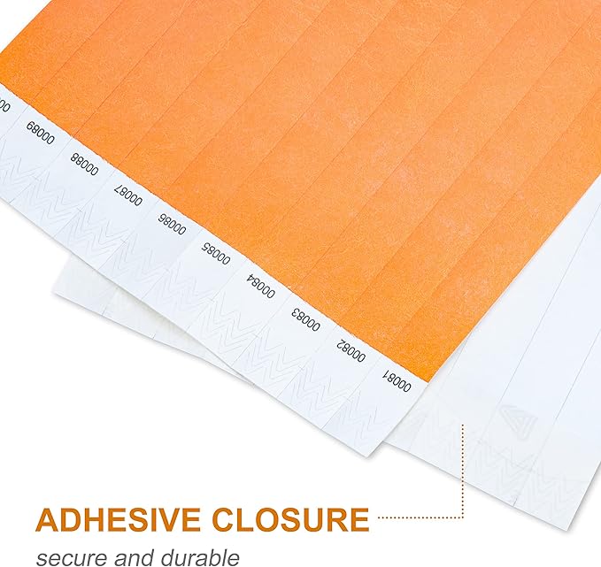 100 Pcs Wristbands, 1-100 Consecutive Numbers Waterproof Tearproof and Printable Wrist Straps Admission Bracelets Tickets (Assorted)