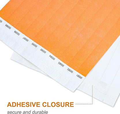 100 Pcs Wristbands, 1-100 Consecutive Numbers Waterproof Tearproof and Printable Wrist Straps Admission Bracelets Tickets (Assorted)