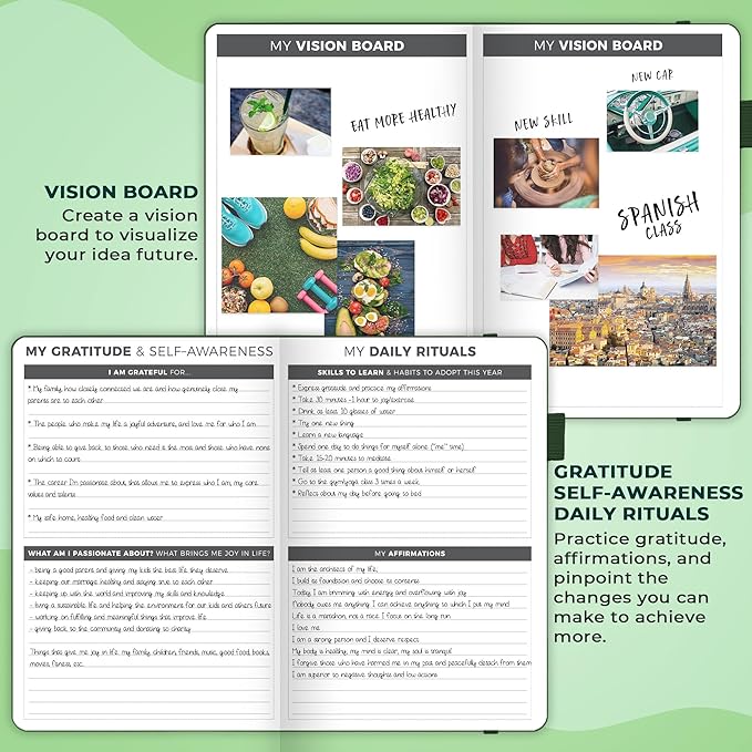 Clever Fox Dated Planner 2025-2026 – Weekly Life Planner Notebook for Goal Setting & Time Management – Planner with Habits Tracker, to-do List & Dated Pages – A5, Lasts 1 Year (Forest Green)