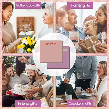 Yinder 24 Pcs Inspirational Sticky Notes with Lines Cute Motivational Sticky Notes Pad Employee Appreciation Gifts Bulk for Teacher Nurse Coworkers Office Supplies 3 x 3''(Morandi Color,Motivational)