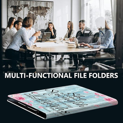 PU Leather Padfolio Folder Clipboard Portfolios Organizer Conference Document Organizer with Business Card Holder Storage Clipboard Writing Pad,Bible Quote Proverbs 31-25