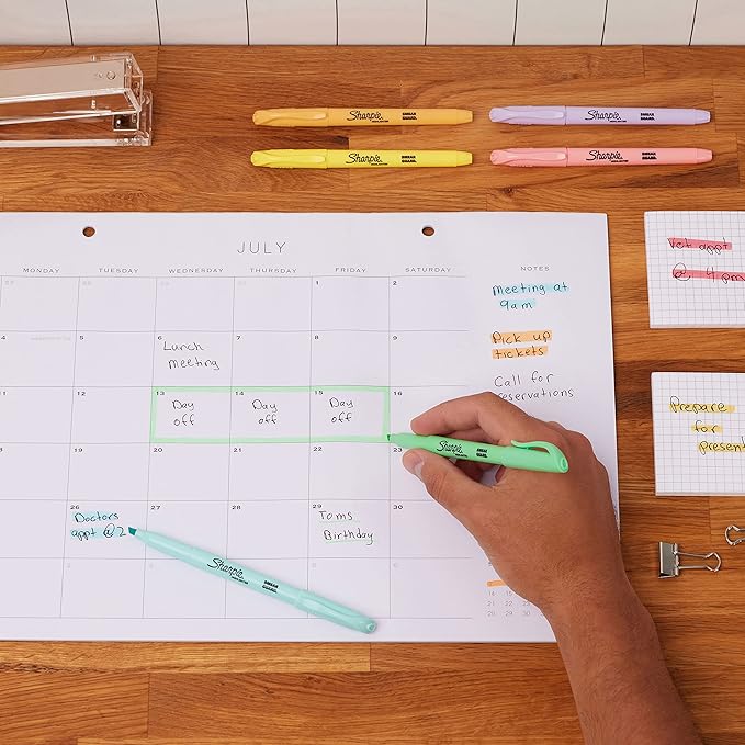 SHARPIE Pocket Highlighters, Mild Pastel Colors, Assorted, Chisel Tip, 36 Count