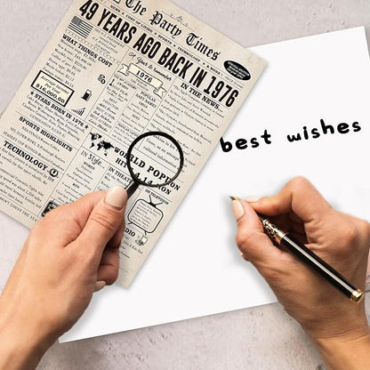 Happy 49th Birthday Card for Women Men, Funny 49 Year Old Birthday Gifts Card for Husband Wife Him Her, Retro 49th Bday Decorations