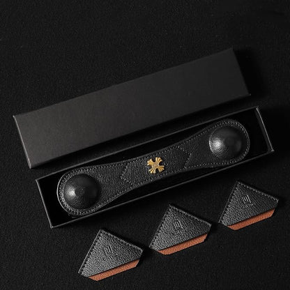 Book Weight Page Holder Heavy Genuine Leather Book Open Holder for Men Women Cookbook Weighted Bookmarks Gift Writer Reader (Bookmark+Heavy Page Holder-Black)