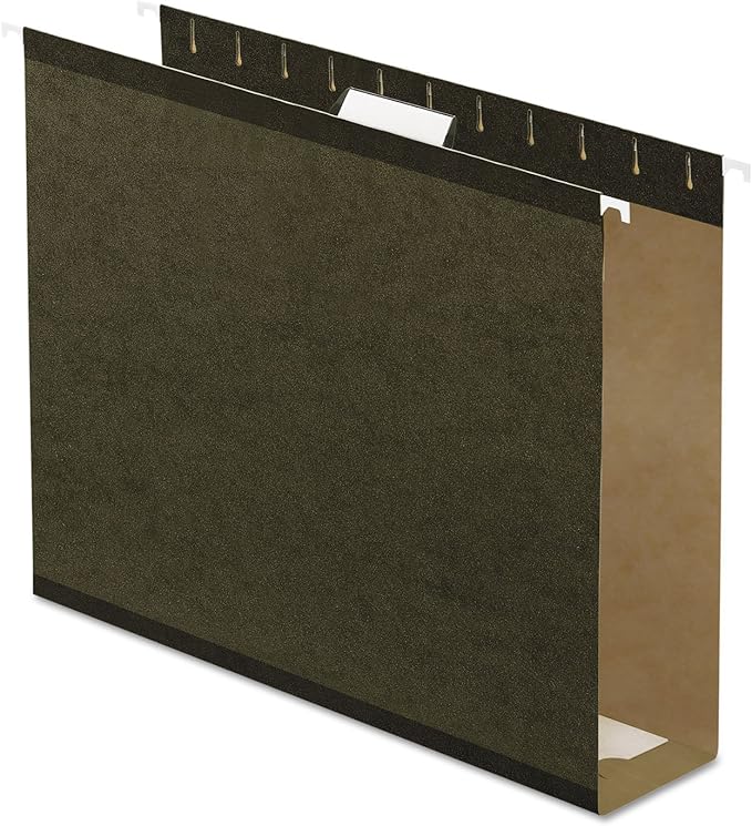 Pendaflex 04152X3 Extra Capacity Reinforced Hanging File Folders, 3", Letter Size, Standard green, 1/5 Cut, 25/BX (4152x3)