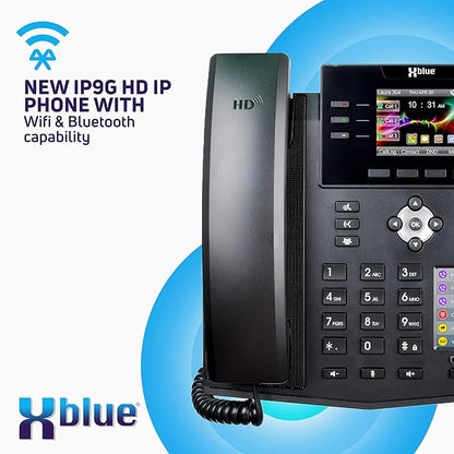 Xblue QB System Bundle with 4 IP9g IP Phones Including Auto Attendant, Voicemail, Cell & Remote Phone Extensions & Call Recording, Black, (QB1004)