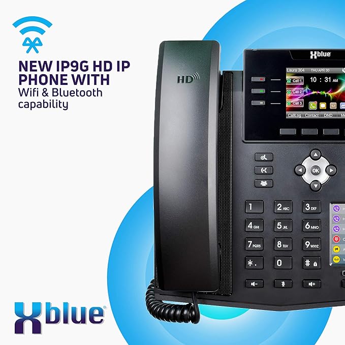 Xblue QB System Bundle with 10 IP9g IP Phones Including Auto Attendant, Voicemail, Cell & Remote Phone Extensions & Call Recording, Black, (QB1010)