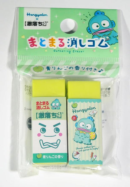 Kawaii Friend Chromi Cinnamon-roll Pomprin-Dog Hangyo-chan × Gekiochi-kun Gathering Eraser(2pcs) Set of 4 - Cute School Supplies for Kids, Kawaii Anime Erasers for Pencils