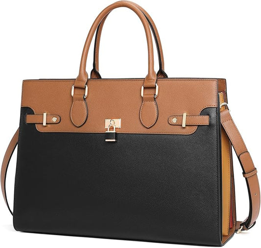 CLUCI Briefcase for Women Leather Laptop 15.6 Inch Business Ladies Work Computer Tote Bags