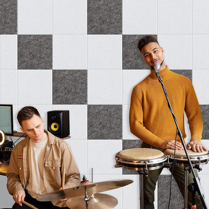 DOLLAR BOSS Large Cork Bulletin Board, 48"x36" Cork Board Wall Tiles 12 Packs 1/2" Thick Corkboards for Walls Self Adhesive Acoustic Panels Soundproof Pin Board with 60 Pushpins, Dark Grey