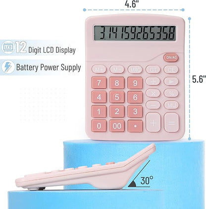 Mr. Pen- Calculator, Pink, Calculators Large Display, Standard Function Calculator, 12-Digit, Calculators Desktop, Office Calculator, Desktop Calculator, Desk Calculator Large Display, Pink Calculator