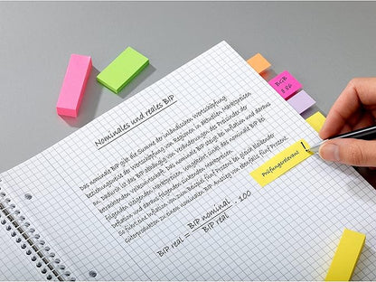 Post-it Page Markers, Assorted Colors, 1/2 in x 2 in, 50 Sheets/Pad, 5 Pads/Pack (670-5AF)