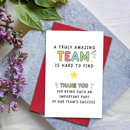 Cute Appreciation Card, Thank You Card for Him Her, Employee Appreciation Gift, Encouragement Card for Work Bestie Coworker, Truly Amazing Team Is Hard to Find